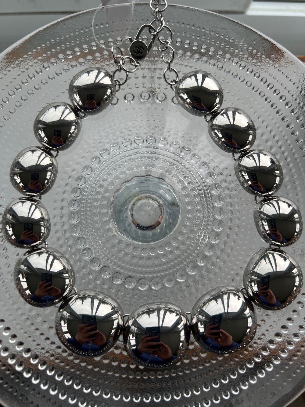 Chico’s Silver Statement Bead Necklace